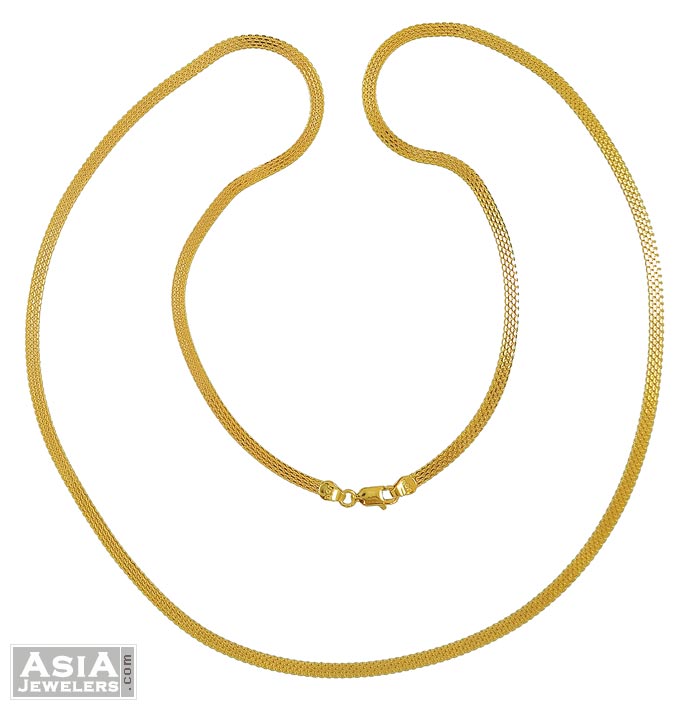 22K Gold Mens Chain (Flat)