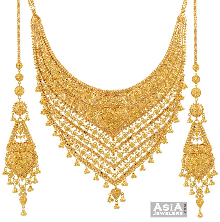 ... sets 22k necklace set big gold bridal necklace set code ajst52306