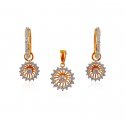18kt Gold Diamond Pendant Set - Click here to buy online - 2,408 only..