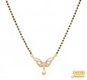 18Kt Rose Gold Diamond Mangalsutra - Click here to buy online - 2,860 only..