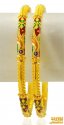 22Kt Gold Meenakari Bangles (2 Pcs) - Click here to buy online - 2,307 only..
