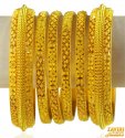 22KT Gold Bangles Set (6 PCs) - Click here to buy online - 9,108 only..