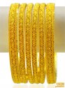 22K Gold Bangles Set of 6  - Click here to buy online - 6,827 only..