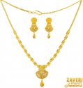 22K Gold Necklace Earrings Set - Click here to buy online - 1,739 only..