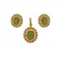 Click here to View - 22K Gold Fancy Emerald  Pendant Set 