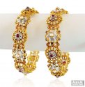 Fancy Gold Ruby Bangles (2PC) - Click here to buy online - 5,212 only..