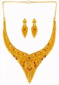 Click here to View -  22k Gold Three Tone Necklace  Set 