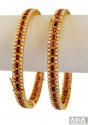 Designer Ruby Bangles (Pair) 22K  - Click here to buy online - 4,532 only..