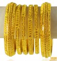 22KT Gold Bangles Set (6 PCs) - Click here to buy online - 9,244 only..