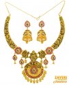Antique Temple Jewelry Set 22K Gold - Click here to buy online - 8,168 only..