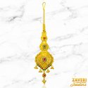 Click here to View - 22Kt Gold Ruby Emerald Maang Tikka 
