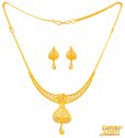 Click here to View - 22 K Gold Necklace And Earrings Set 
