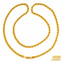 Click here to View - 22 kt Gold hollow Mens Chain 20 In 