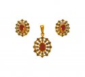 22Kt Gold Pendant sets with Ruby  - Click here to buy online - 732 only..
