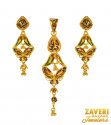 22 Kt Gold Meenakari Pendent Set - Click here to buy online - 1,224 only..