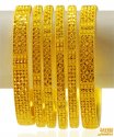22kt Gold Indian Bangles Set (6pc) - Click here to buy online - 7,700 only..