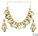 22K Indian Necklace Set - Click here to buy online - 7,528 only..