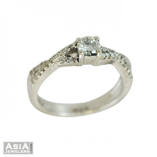 White Gold Solitaire Diamond Ring 