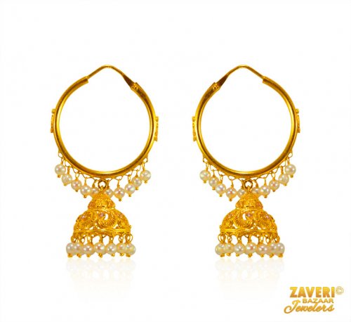 22 kt Gold Pearls Earring  