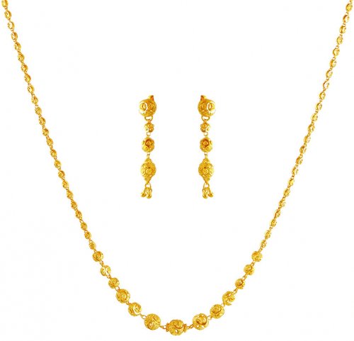 Karat Gold Necklace Set Ajns K Gold Necklace And Earring