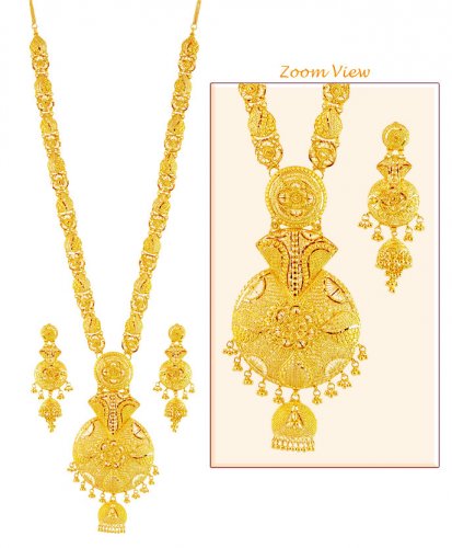 22K Gold Patta Necklace Set 