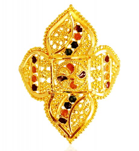 22 Karat Gold Ladies Ring - AjRi62536 - US$ 324 - 22K Gold Ring for
