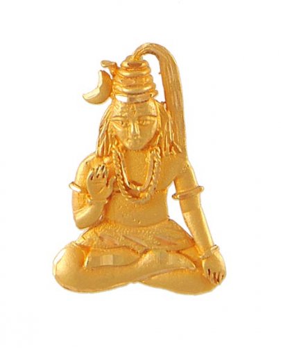 22K Gold Lord Shiva Pendant - AjPe51239 - 22K Gold beautifully hand