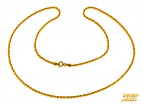Gold Rope Chain 22 kt 18 Inch