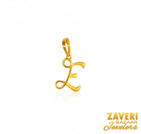22k Gold Initial E  pendant 