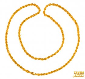 Hollow Rope Chain 18 Inches 22 kt