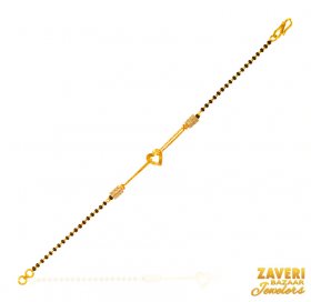 22Kt Gold Black Beads Bracelet