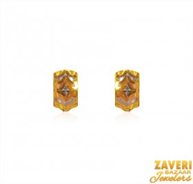 22kt Gold Three Tone Earrings ( Gold Clipon Earrings )