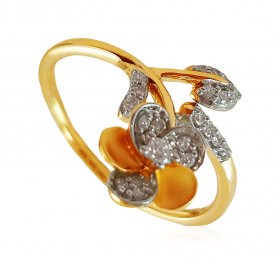18K Gold Diamond Ladies Ring