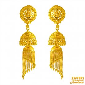 22 Kt Gold Jhumki Earrings