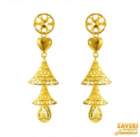 22 Karat Gold Jhumka Earrings