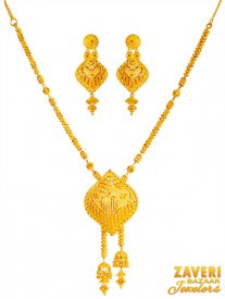  22k Gold Designer Necklace Set  ( 22K Gold Necklace Sets )