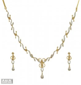 18k Fancy Diamond Necklace Set 