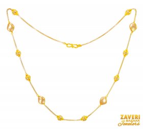 22Kt Gold Two Tone Fancy Chain for Ladies