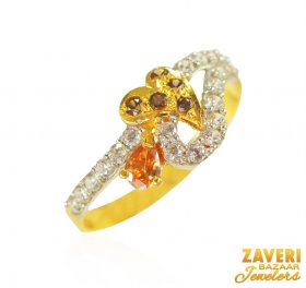 22kt Gold ring with Colored CZ