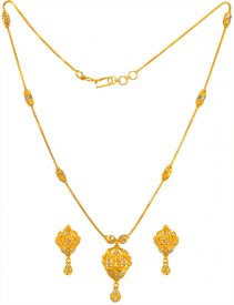 22 Kt Gold Two Tone Necklace Set