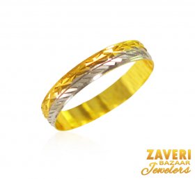 22 Kt Two Tone Gold Fancy Band