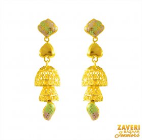 22karat Gold Jhumkhi Earrings ( Gold Long Earrings )