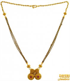 22K Gold Black Beads Mangalsutra 