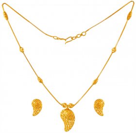 22kt Gold Necklace and Earrings Set
