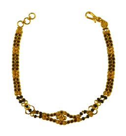 22K Gold Black Beads Bracelet