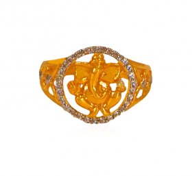 22K Gold Ganesha Ring ( Gold Religious Rings )