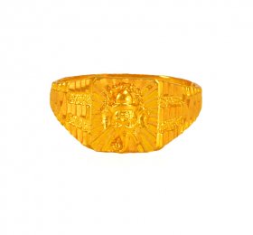 22 Kt Ganesha Men Ring ( Gold Religious Rings )