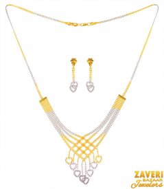 22 k Two Tone Chain Necklace