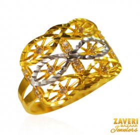 22 Kt Gold Two Tone Ring