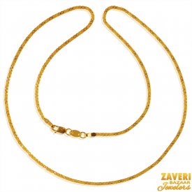  22 Kt Gold Flat Chain (18 In)